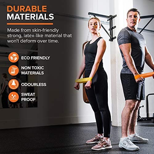 Resistance Bands Set of 5 - Non-slip Loop Exercise Band with 5 Resistance Levels for Women & Men, Home Gym Yoga Training Fitness, Long Loop Stretch Bands for Exercise (1.5–18kg Resistance) — view 3