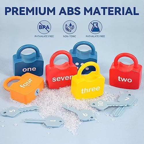 ZIB 20PCS Lock and Key Toy, Matching and Counting Number Toys for Boys and Girls, Montessori Toddlers Toys to Develop Fine Motor Skills, Preschool Learning Toys for Children 3 4 5 6 Years Old — view 5