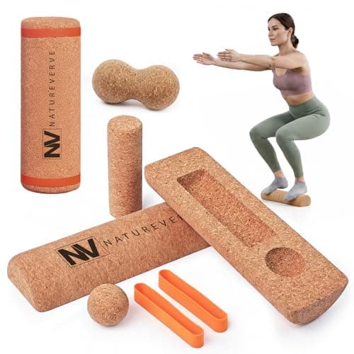 Cork Balance Board-premium Cork 5-in-1 Foot & Ankle Strengthener Set- Balance Trainer With Massage Roller, Peanut Ball & Toe Resistance Bands-wobble Board For Adults-improve Foot Function
