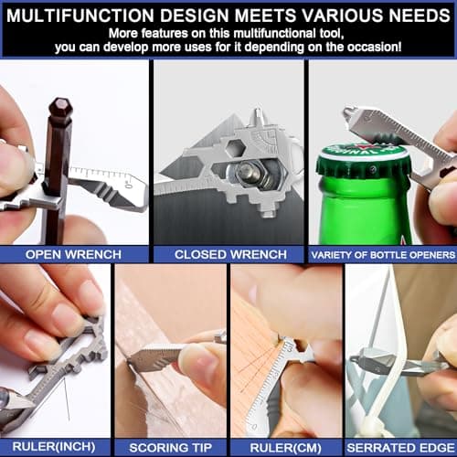 Herda Keychain Multitool – EDC Tool with 17+ Functions Gifts| Small Bottle Opener keychain with Screwdriver,Wrench,and Box Cutter for Travel,Outdoor,Everyday Use Gifts for Men Dad Gifts–TSA Safe — view 5