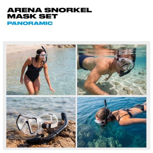 arena Panoramic Mask and Mouthpiece Set for Adults, Unisex Snorkeling Mask, Panoramic Mask with Wide Field of View, Snorkel Set Adults with Anti-Leak Technology, Hypoallergenic Silicone — view 6