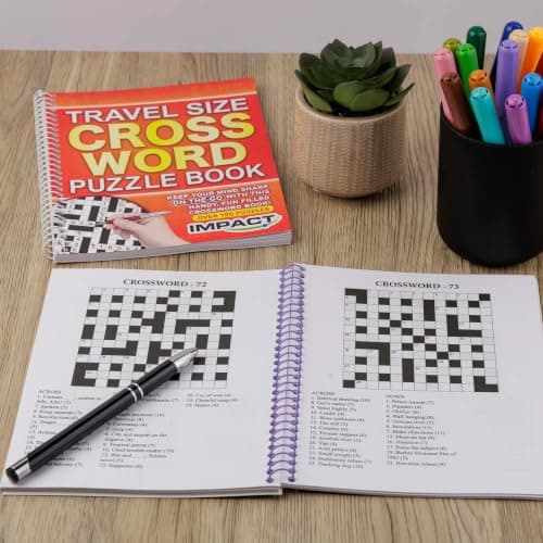 IMPACT Spiral Crossword Book – 2 Pack | A5 Travel Size | Easy‑Read Puzzles | Portable Brain‑Training Activity Books for Adults & Seniors — view 4