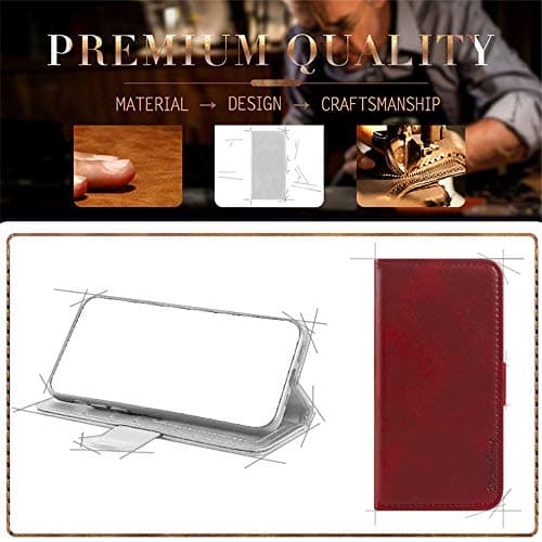 Shantime Faux Leather Case for ZTE Telstra 5G Hotspot 2 - Red — view 6