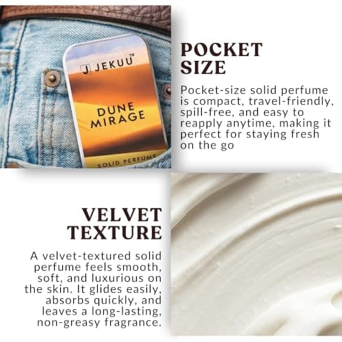 JEKUU Solid Perfume for Men & Women (Pack of 3) 12g | Long-Lasting Alcohol-Free Fragrance Balm | Pocket Perfume, Mini Perfume, Travel Perfume | Unisex Scent | Gift Set for Him & Her — view 5