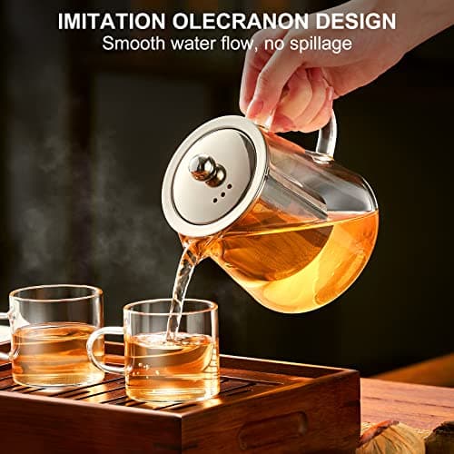 PARACITY Tea Pot 950ML, Glass Teapot with Infuser, Clear Tea Kettle — view 4