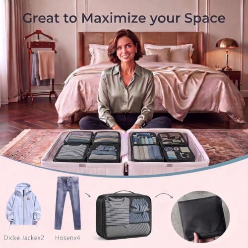 6 PCS Large Packing Cubes, Lightweight Luggage Packing Organizers Cubes — view 5