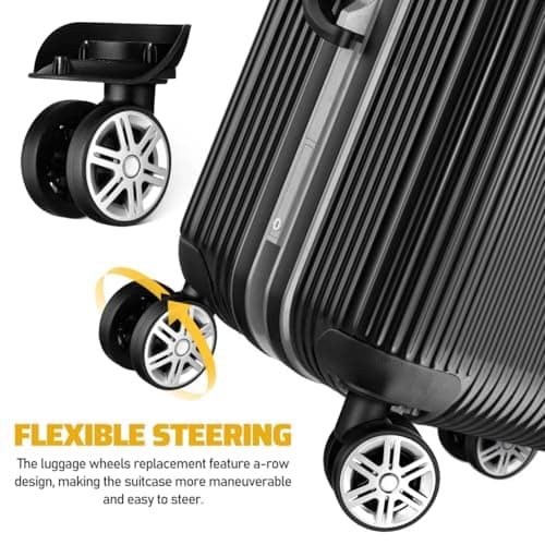 DOITOOL Replacement Suitcase Wheels Set 4Pcs Heavy Duty Luggage Casters with 360 Swivel for Universal Suitcase Wheel Accessories — view 6