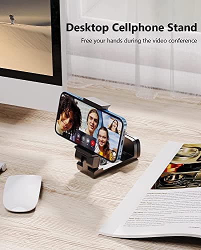 (2 Pack) Airplane Phone Holder - Klearlook 4 in 1 Adjustable Phone Stand for Travel, 360 Rotation Handsfree Viewing Flight Phone Holder, Foldable Travel Essentials for Flying/Home/Office-Black — view 6