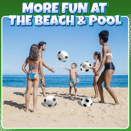 Inflatable Soccer Balls (Pack of 12)16-inch, Soccer Party Beach Balls Bulk — view 5