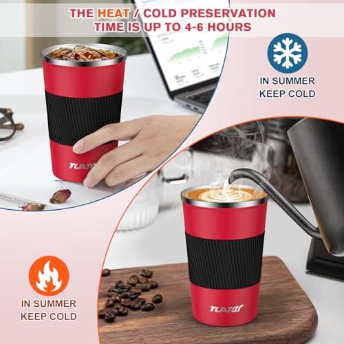 380ml Insulated Travel Mug - Double Walled Vacuum Stainless Steel - Hot & Cold Drinks - Leakproof Lid - Perfect for Car, Home, Office & Travel — view 6