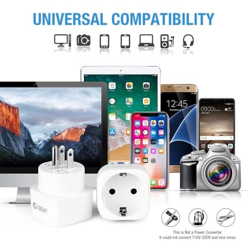 Unidapt EU to UK Plug Adapter, Euro Schuko 2 Pin to 3 Pin, 2 Pack, Type G — view 6