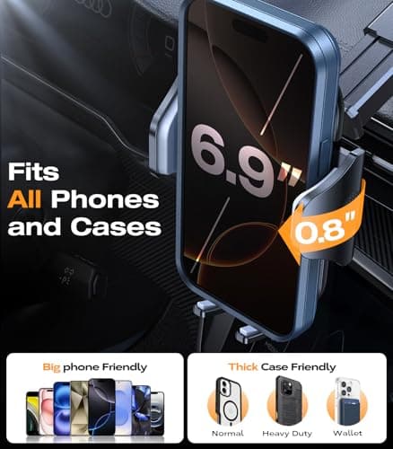 2025 BEST [Rally Racing-Grade] Car Phone Holder for Cars [95+LBS Strongest Suction] 3In 1 Dashboard Windscreen Vent Mobile Phone Holder for Car [Big phone & Thick Case Friendly] for iPhone Samsung — view 6