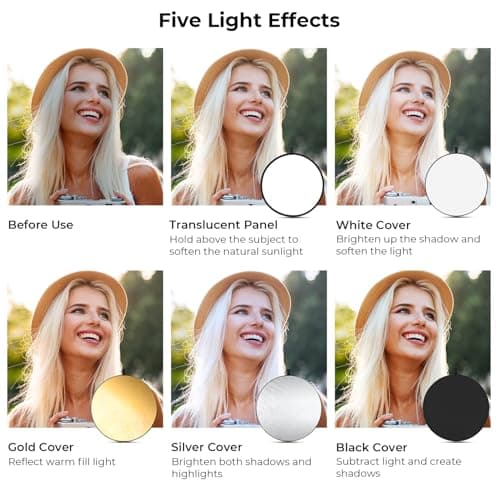 K&F CONCEPT 32" (80cm) 5-in-1 Collapsible Portable Light Reflector — view 3