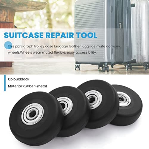Tagtight Suitcase 50 x 15 mm Replacement Wheels for Suitcase Replacement Wheels, Universal Luggage Suitcase Replacement Wheels, Rubber Swivel Castors Suitcase Wheels Replacement Wheels for Luggage — view 4