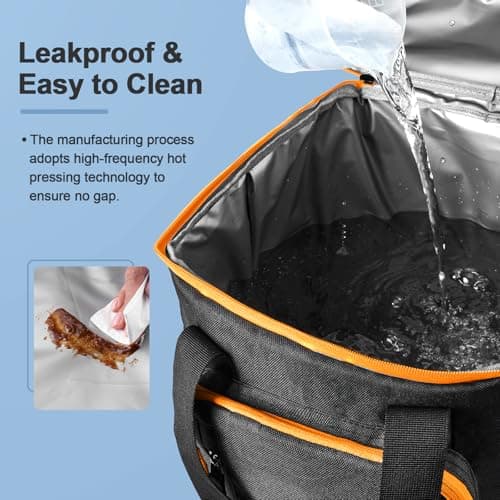 Odoland Cool Bag 22L with 3 Ice Pack - Insulated Cooler Backpack 30 cans Waterproof Hand Thermal Bags with Bottle Opener for Camping, Travel, Picnic and Fishing Black — view 6