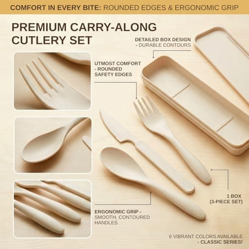 Wrova Camping Cutlery Set – 24-Piece Reusable Cutlery Set for 6 People — view 5