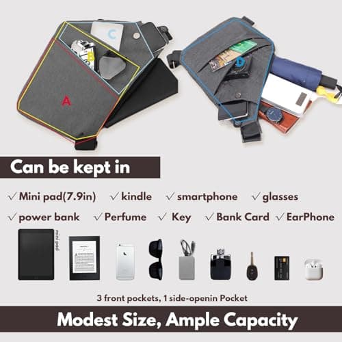 ocalil Anti Theft Travel Bag,Anti Theft Crossbody Bag, Sling Bag Travel Crossbody Bag for Women Men, Purple, S — view 4