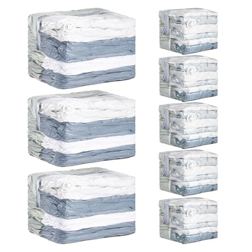 TAILI Extra Large Vacuum Storage Bags Cube 8 Jumbo (3Jumbo +5Medium), Cream