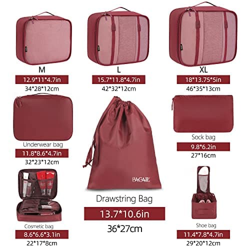 BAGAIL Packing Cubes for Suitcase 8 Set, Lightweight Luggage Packing Organizers Packing Cubes for Travel Accessories — view 2