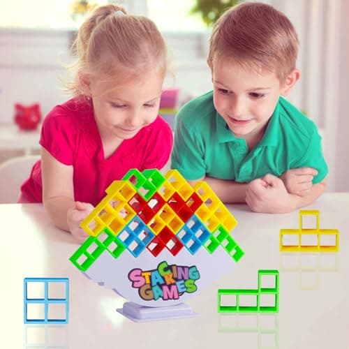 Anpole Balance and Play - Tetra Tower Stacking Blocks Game, Fun and Educational Entertainment for Kids, Board Games for Family, Parties, Travel Building Blocks (48 PCS) — view 3