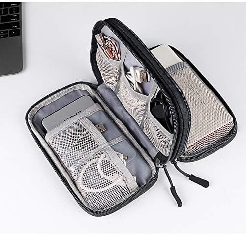 Hosoncovy Power Bank Organizer Bag - USB Flash Drive & External Hard Drive Case (Black) — view 3