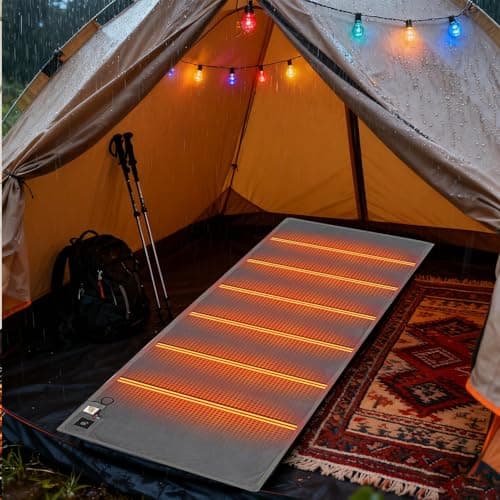 USB Heated Sleeping Bag Liner, Foldable Electric Warming Pad with 6 Heat Zones & 3 Temperature Settings for Camping, Hiking, Winter Outdoor Use — view 3