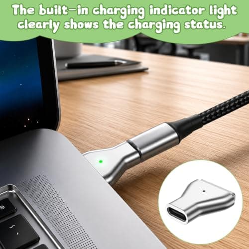 USB-C to Magnetic Adapter for MacBooks, for Magsaf Connector Type C to Magsaf2 T-Head, 100W PD Fast Charging Converter for MacBooks Air Pro 2013-2015 — view 6