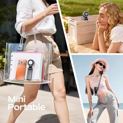 SWEETFULL Portable Handheld Turbo Fan with Ice Cooler, Black — view 6