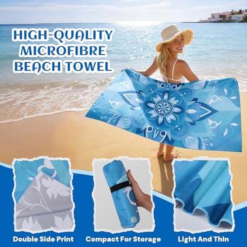 Anavasi 2 Pack Microfibre Beach Towels for Adults, 180 x 90 cm with Net Bag — view 2