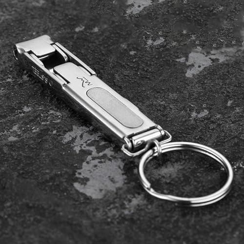 Compact Nail Clippers - Trimming Nails Manicure, Single Nail | Slim Stainless Steel Nail Keychain, Acrylic Nail Clipper File Combo, Travel Friendly Nail Cutter for Pocket Use — view 3