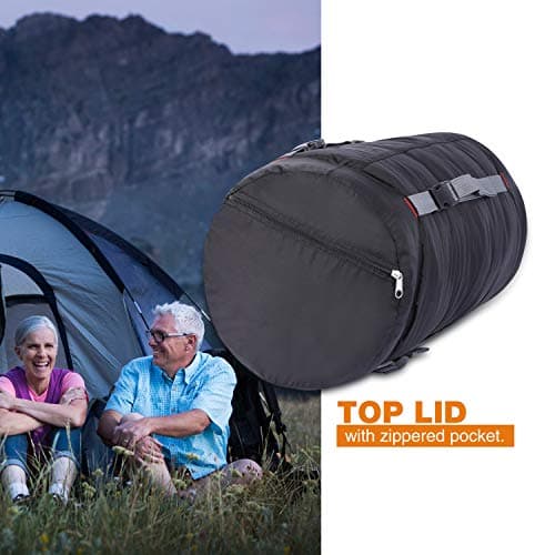 REDCAMP Nylon Compression Stuff Sack, Ultralight Sleeping Bag Compression Sack Great for Camping, Backpacking, Hiking, Black XL — view 4