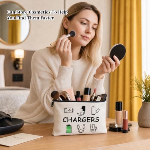 ZEQUNAFENG Travel Cable Organiser Bag, Portable Waterproof Tech Pouch — view 5