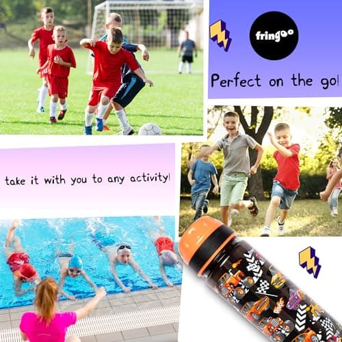Fringoo 650ml Kids Water Bottle - Leakproof, Straw & Lock Lid - 6 Designs — view 5
