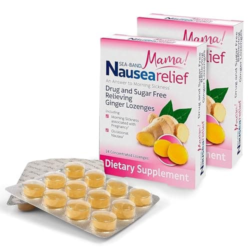Sea-Band Mama! Sugar Free Ginger Lozenges, Pregnancy Sickness, 24 x 2
