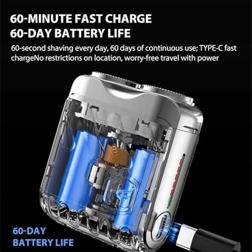 2025 New Beard Shaver Mini and Portable Suitcase Design, R-12 Luggage Electric Shaver, Portable Razor Traveller Mini Shaving for Men Waterproof, Men's Favorite Mini Electric Shavers,Black — view 4