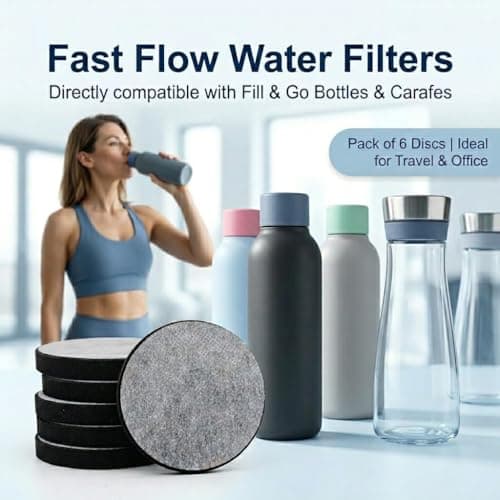 6 Pcs Water Bottle Filter Discs for Brita, Micro Discs Replacement — view 4