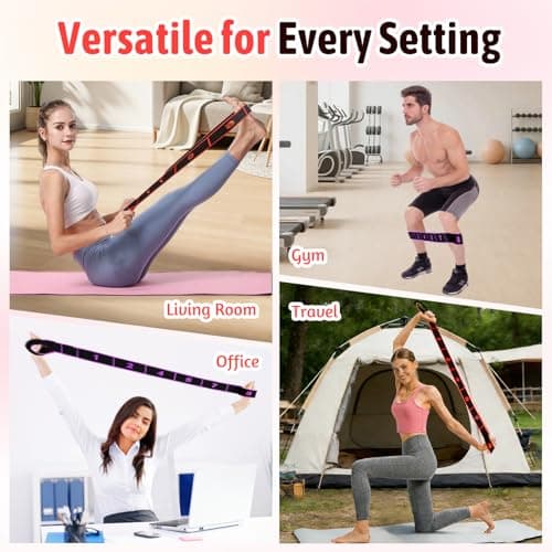 Audasi 2Pcs Resistance Bands, 8 Section Dance Stretching Belt Pilates Pull Strap Fitness Resistance Band with Number Yoga Stretching Bands Stretch Straps for Yoga Pilate Fitness — view 6