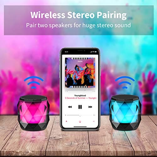LFS Portable Mini Bluetooth Speaker with 7 Color Lights, TWS Stereo Pairing — view 3