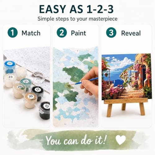 EXERZ Rolled Up Canvas Paint by Numbers Kits 30x40cm Landscape Sea — view 4