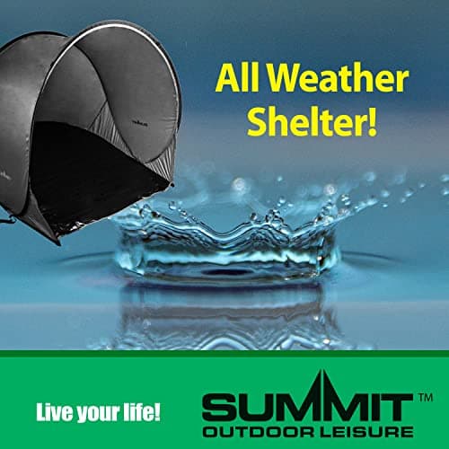 VFM e-Store - Easy-To-Assemble Black Pop Up Tent for Beach, Fishing, and Camping - Perfect Shelter for Picnics, Festivals, and Summer Break - Portable and Ideal for Holiday Survival Equipment — view 4