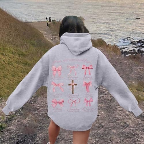 Hoodies For Women Word Graphic Sweatshirts Hoodie Sweatshirts Preppy Clothe — view 3