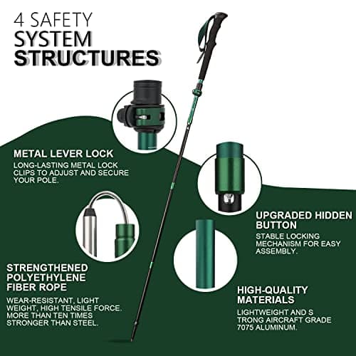 TheFitLife Folding Trekking Poles for Hiking, lightweight Walking Stick — view 2