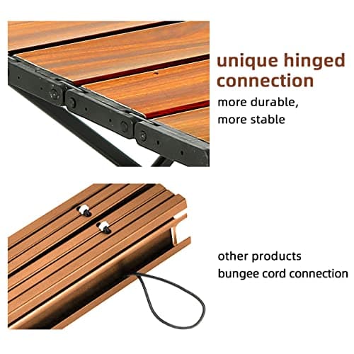 ROCK CLOUD Portable Camping Table Ultralight Aluminum Folding Beach Table Camp for Camping Hiking Backpacking Outdoor Picnic (Brown, Small) — view 4