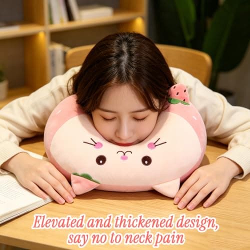 Lumina Co 1 Pink Neck Pillow for Travel, U-Shape, Soft Plush & Lightweight — view 4