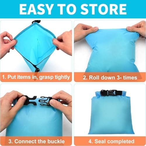 Waterproof Dry Bag Set 8 Pcs – Lightweight & Large Capacity Dry Bags, Ripstop Waterproof Dry Bag in 12L, 10L, 8L, 5L, 3.5L, 3L, 2.5L, 1.5L, Roll-Top Storage Sack for Camping, Hiking, Boating & Fishing — view 4