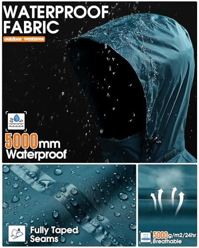 Outdoor Ventures Men's Waterproof Jackets Lightweight Windproof Raincoat — view 4