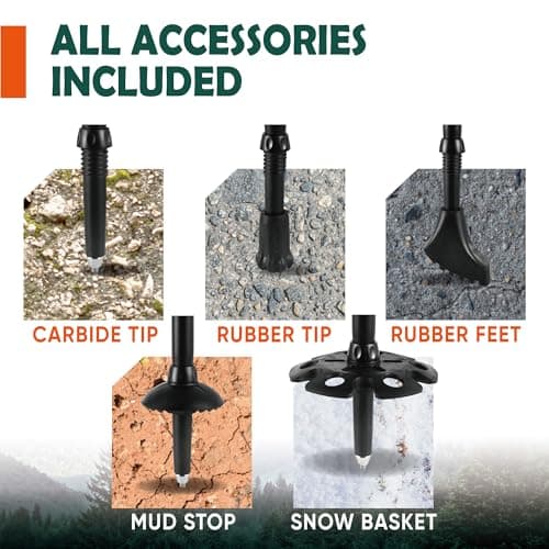 TREKOLOGY Trekking Poles – Collapsible Hiking Poles with Cork Handle - Ultralight Folding Walking Poles for Women & Men, Lightweight Aluminum Hiking Sticks & Walking Sticks (Black with Blue) — view 6