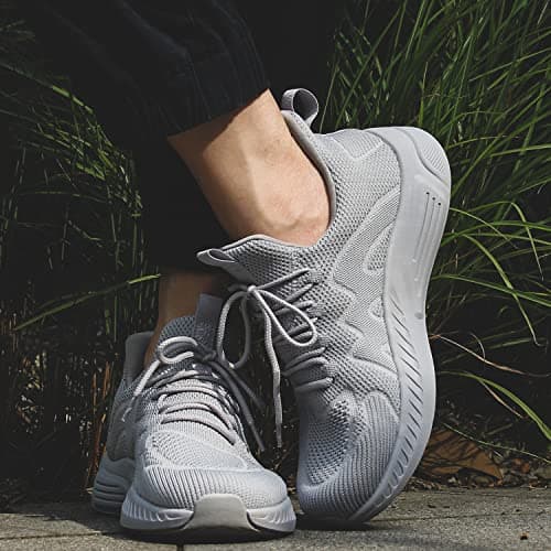 Feethit Trainers Mens Mesh Walking Sneakers Lightweight Casual Gym Grey 9.5 — view 2