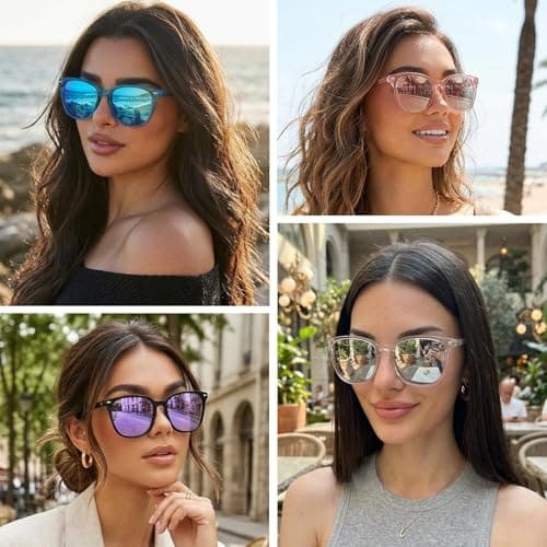 Myiaur Polarised Sunglasses Women Trendy Mirrored for UVA UVB Protection — view 6