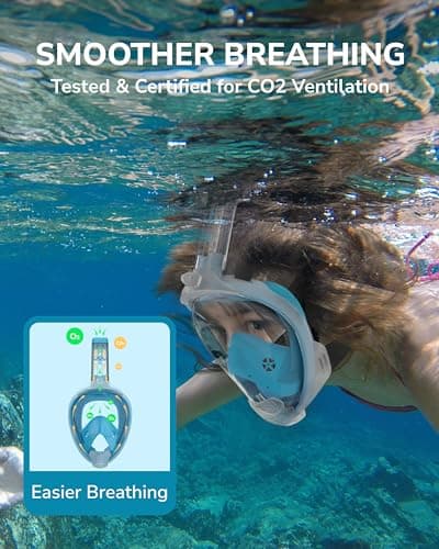 ACURE Full Face Snorkel Mask Adult Anti-Fog Diving Mask with Camera Mount — view 5